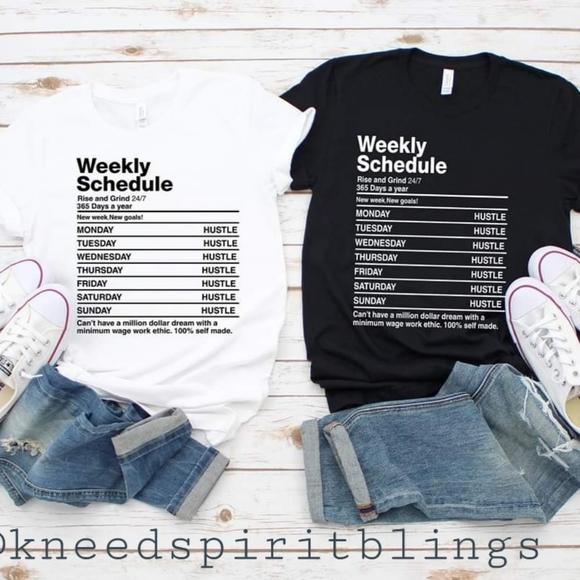 Weekly‎ Schedule Tee - Picture 1 of 3